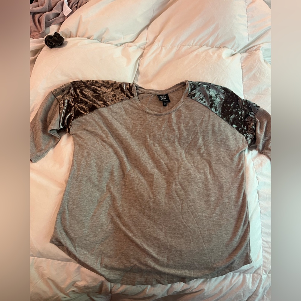 Bobeau Brown/Grey Top
